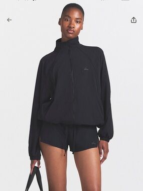 SKIMS Black Lightweight Zip-Up Jacket
